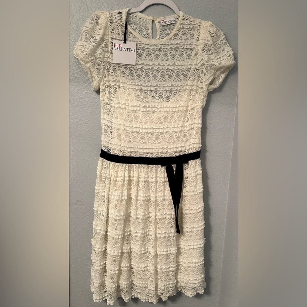 Red Valentino A-line belted dress